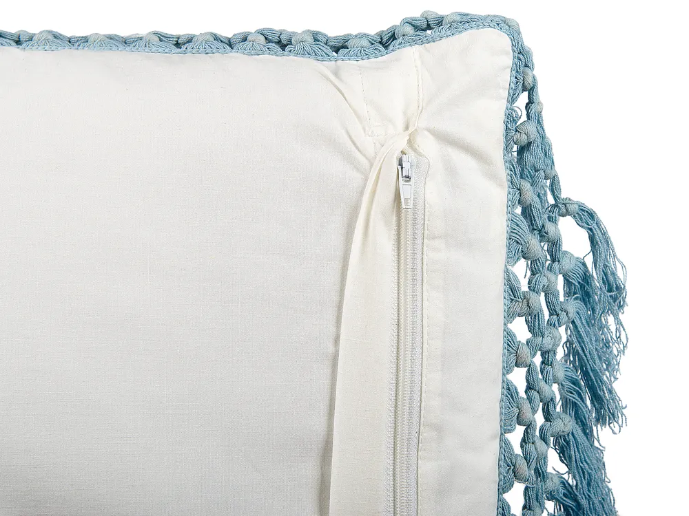 Set of 2 Decorative Cushions PALLIDA 45 x 45 cm Cotton Blue Floral Pattern_839369