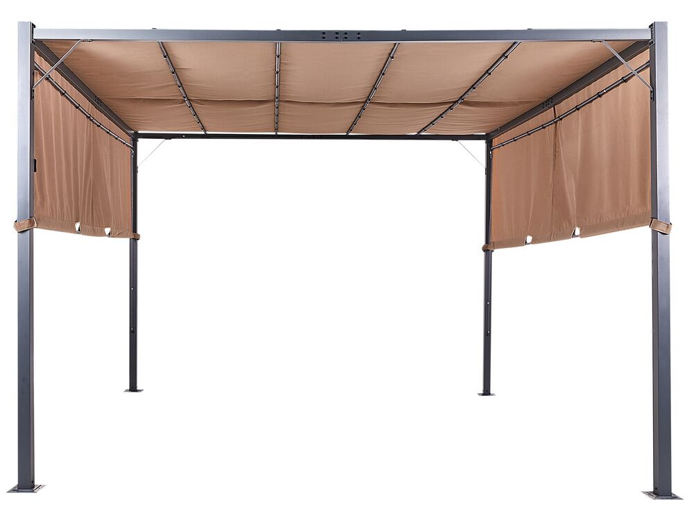 Gazebo LED PARGA 310 cm x 310 cm Metal Brown