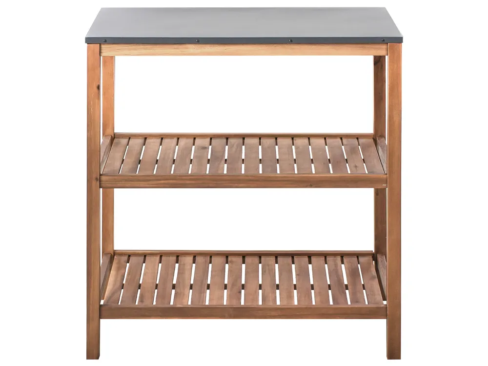 3 Piece Outdoor Kitchen Set with Sink BRUCOLI Brown/ Black Acacia Wood_1002743