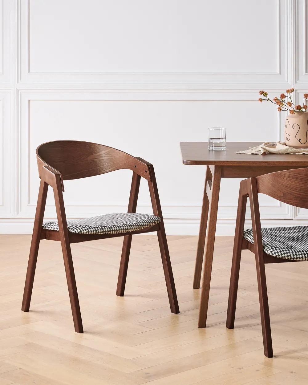 Set of 2 Dining Chairs YUBA Wood Black/ White