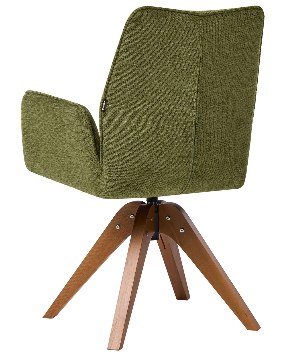 Dining Chair Swivel MOKENA Faux Linen Green_1037996