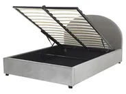 Ottoman Bed VAUCLUSE Velvet Light Grey 160 x 200 cm (EU King Size)_837422