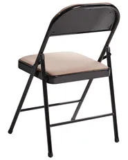 Set of 4 Folding Chairs SPARKS Metal Beige/ Black_938665