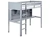 High Sleeper Bed with Desk Pine Wood FOUCAMONT 90 x 200 cm (EU Single) Grey