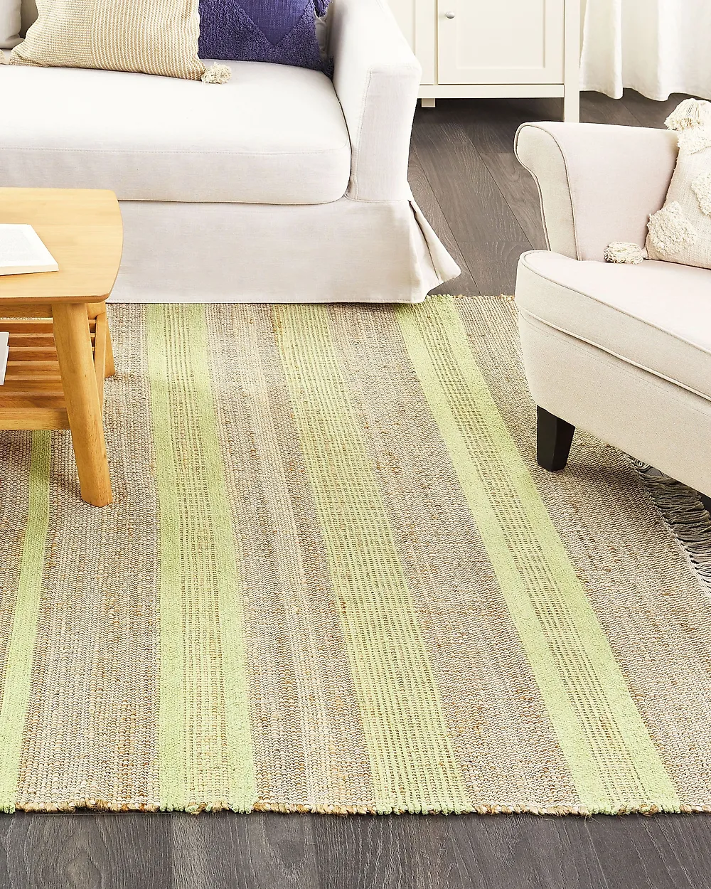 Rug TALPUR Light Green 160 x 230 cm Jute_1182330