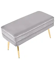 Upholstered Storage Bench DURHAM Velvet Grey_1194809