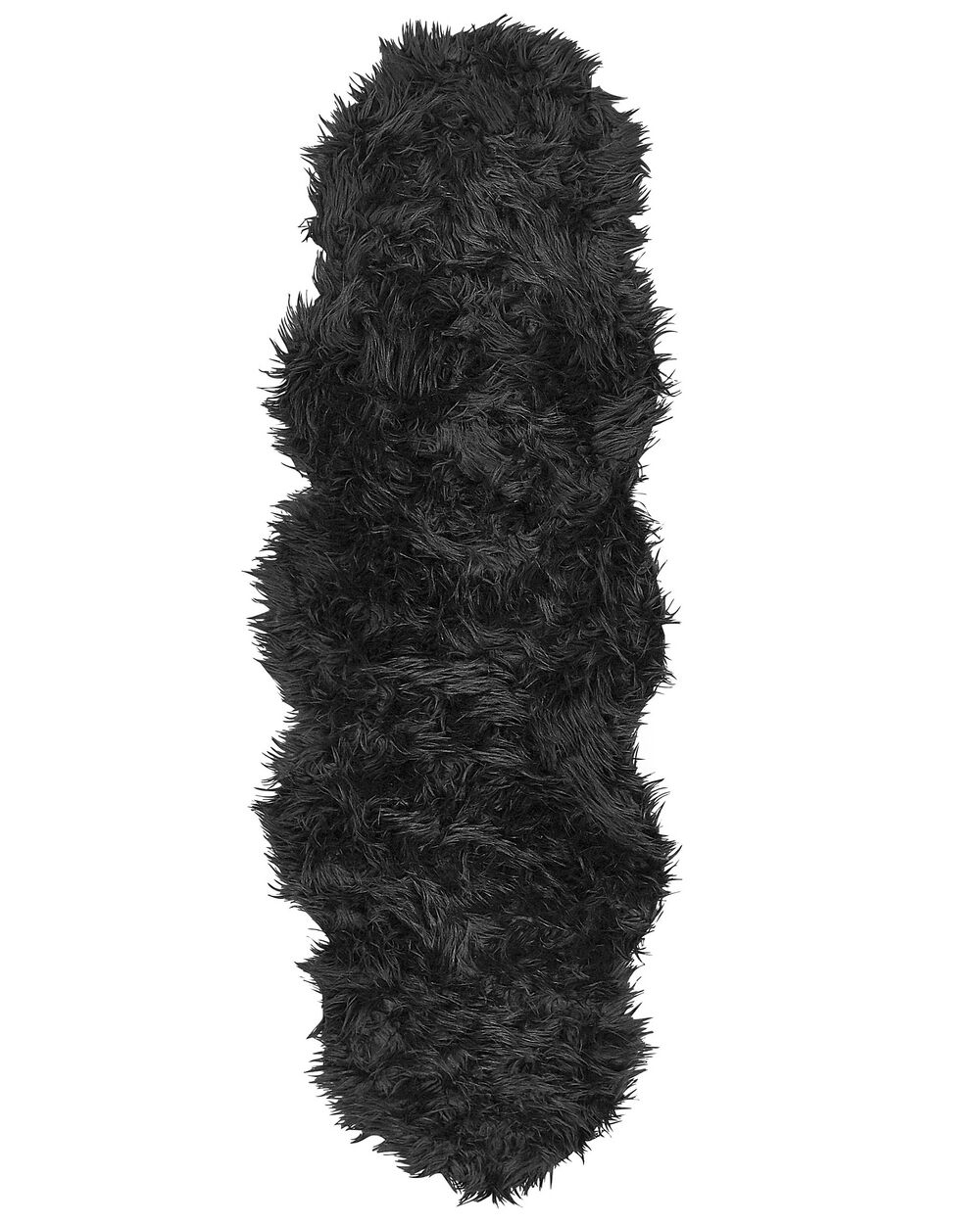 Fuskpälsmatta MAMUNGARI Svart 60 x 180 cm