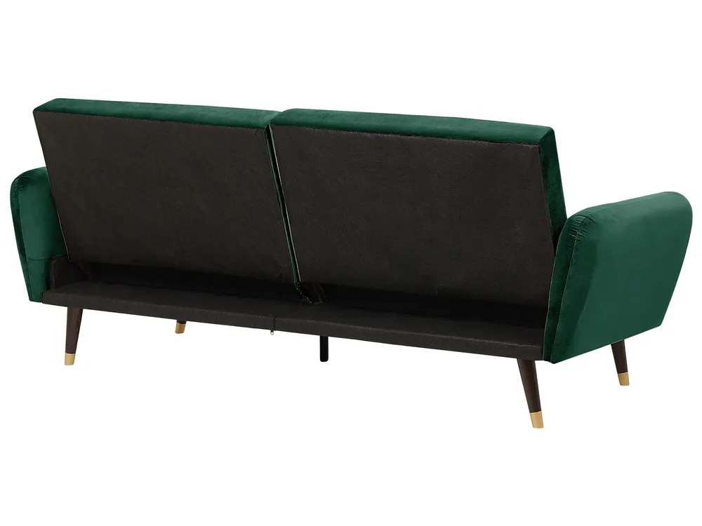 Sofa Bed 3 Seater VIMMERBY Velvet Emerald Green_771560