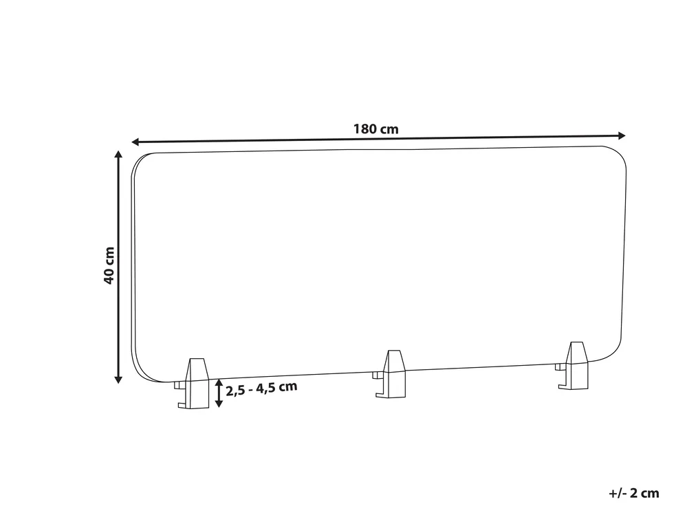 Desk Screen WALLY 180 x 40 cm Blue_800755