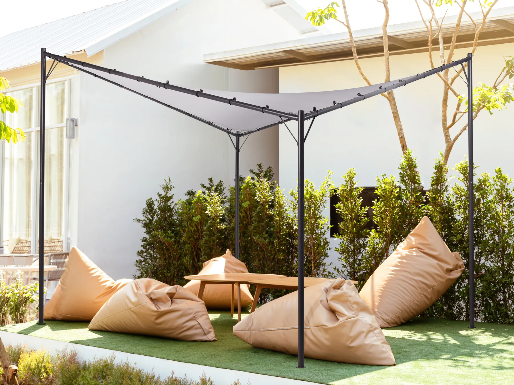 Gazebo AVENTINE 300 cm 300 cm Metal Grey_866398