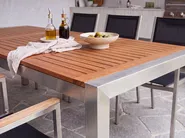 Garden Dining Set 6 Seater GROSSETO Eucalyptus Wood Brown/ Black_1106745