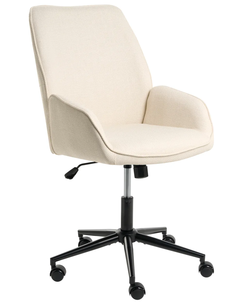 Office Chair CASTILE Faux Linen Off-White