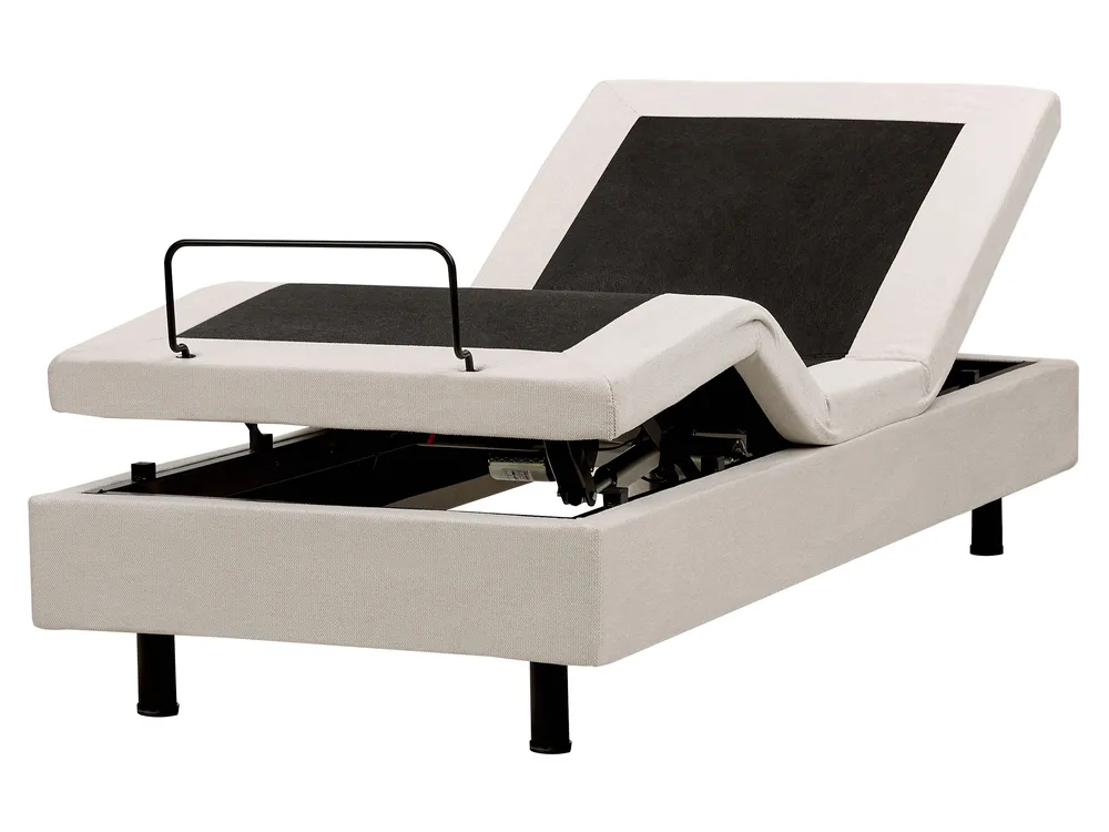 Adjustable Bed without Headboard Fabric DUKE II 80 x 200 cm (EU Small Single) Light Beige