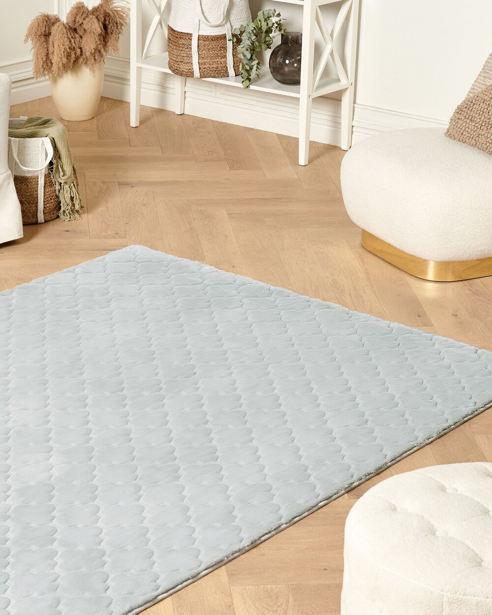 Faux Fur Rug GHARO Light Grey 160 x 230 cm