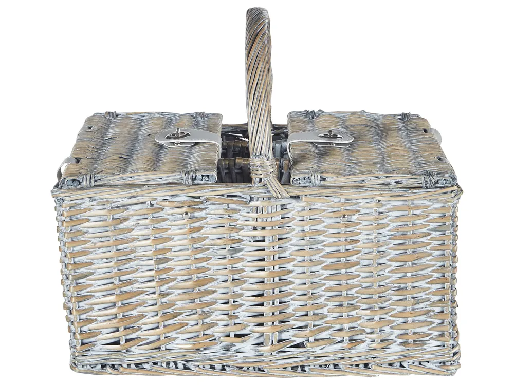 Picnic Basket GROSEILLE Wicker Grey_964214
