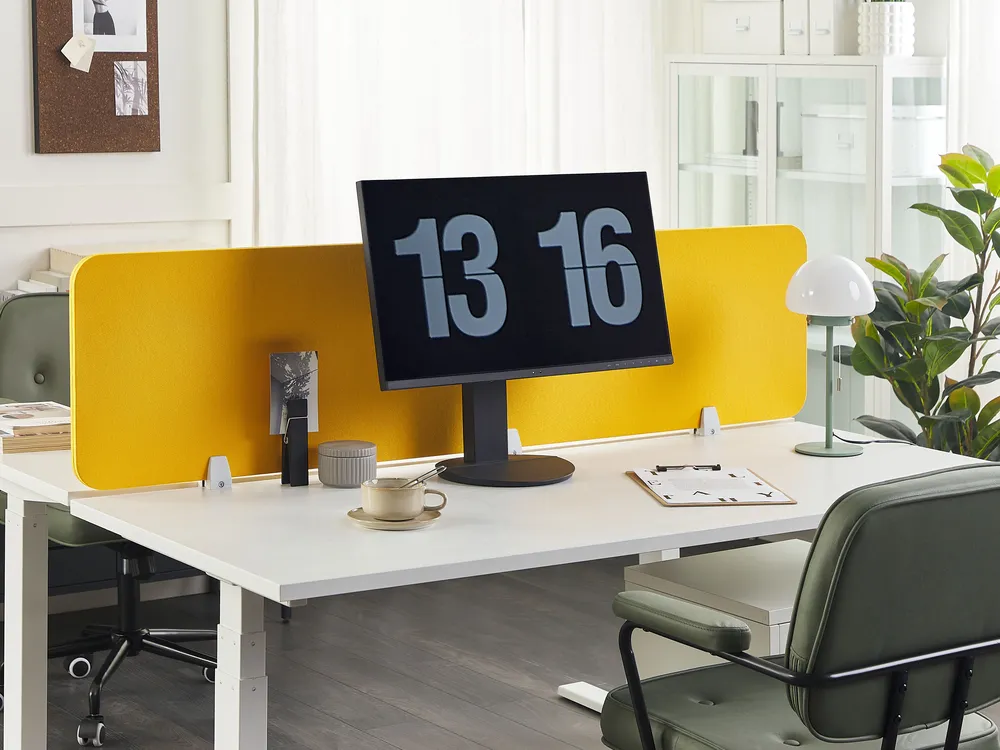 Desk Screen WALLY 180 x 40 cm Yellow