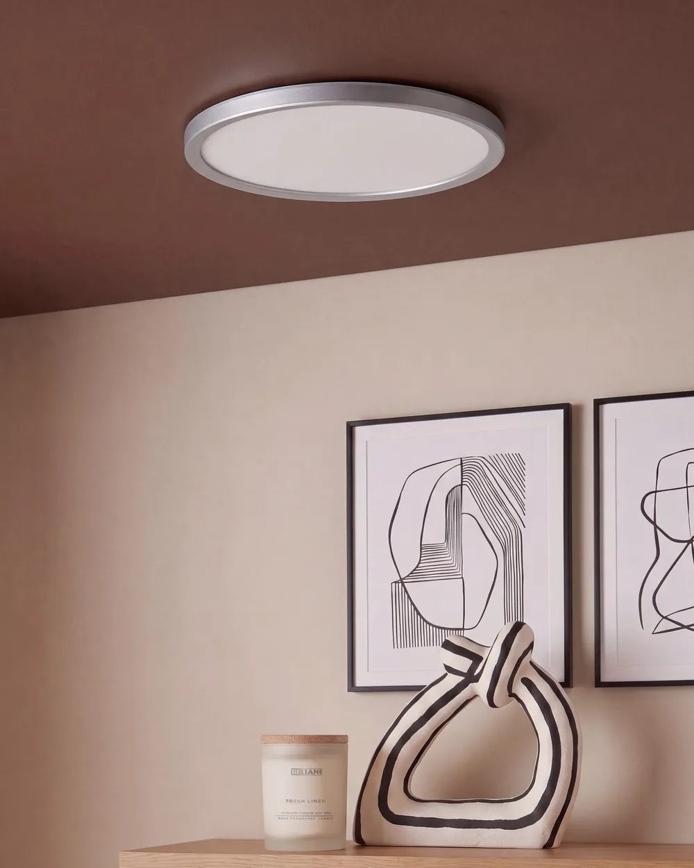 LED Ceiling Lamp VELORA with Remote with Dimmer Silver_1125244