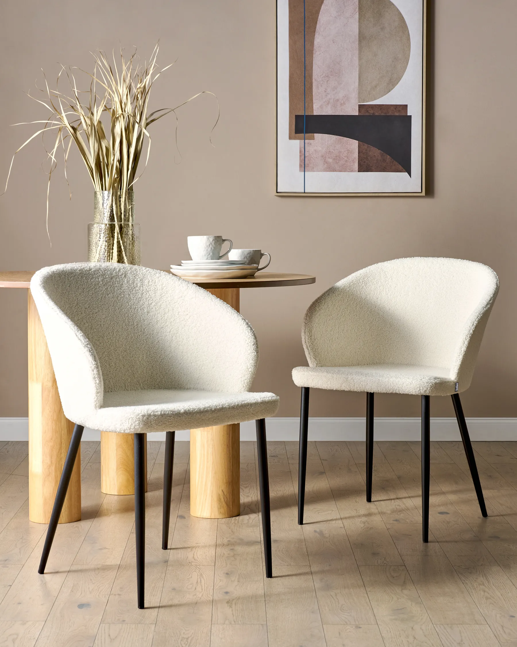Set of 2 Dining Chairs MASON Boucle Off-White_887244