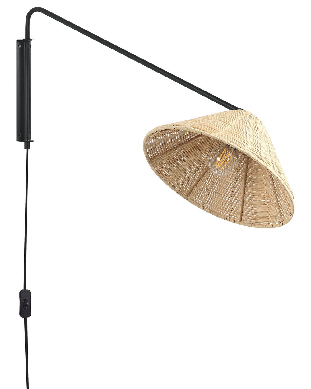 Vegglampe PALENA Justerbar Rotting Naturlig