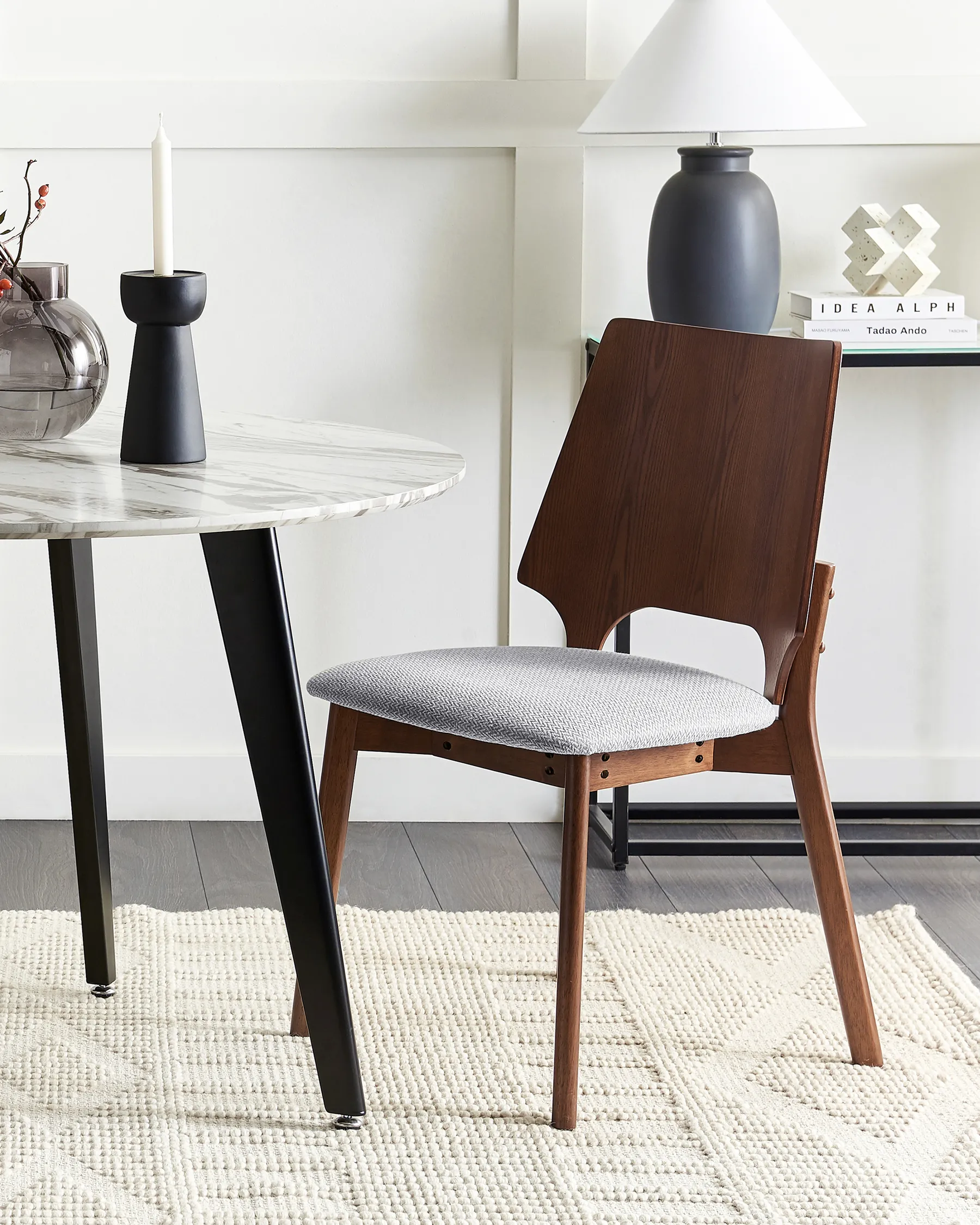 Set of 2 Dining Chairs ABEE Brown/ Grey_837176