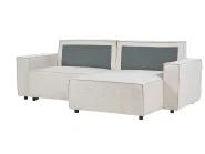 Sofa Bed 3 Seater KARILA with Storage Fabric Light Beige Left Hand_885995