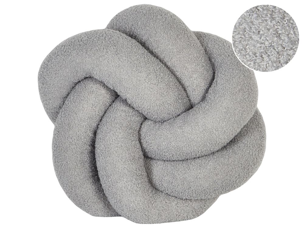 Throw Cushion ANGELONIA 45 x 45 cm Boucle Grey Solid