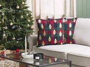 Set of 2 Decorative Cushions CUPID 45 x 45 cm Dark Green Christmas Motif_814875