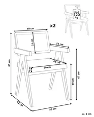 Set med 2 matstolar AVA Trä Mörkbrun/ Ljusbeige_1068377