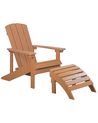 Garden Chair ADIRONDACK with Footstool Brown