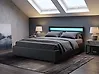 Ottoman Bed with LED ARMELLE Faux Leather Black 160 x 200 cm (EU King Size)