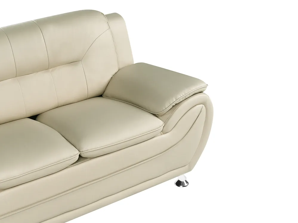 Living Room Set 6 Seater LEIRA Faux Leather Beige_1058773