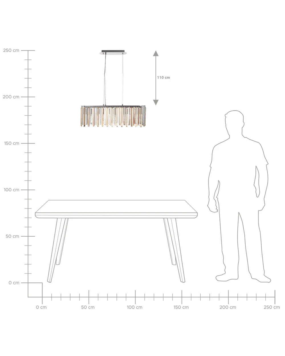 Chandelier MANDEO Glass Silver_919567