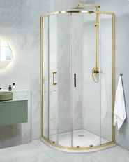 Shower Enclosure JUKATAN 800 x 800 x 1850 mm Gold_944711