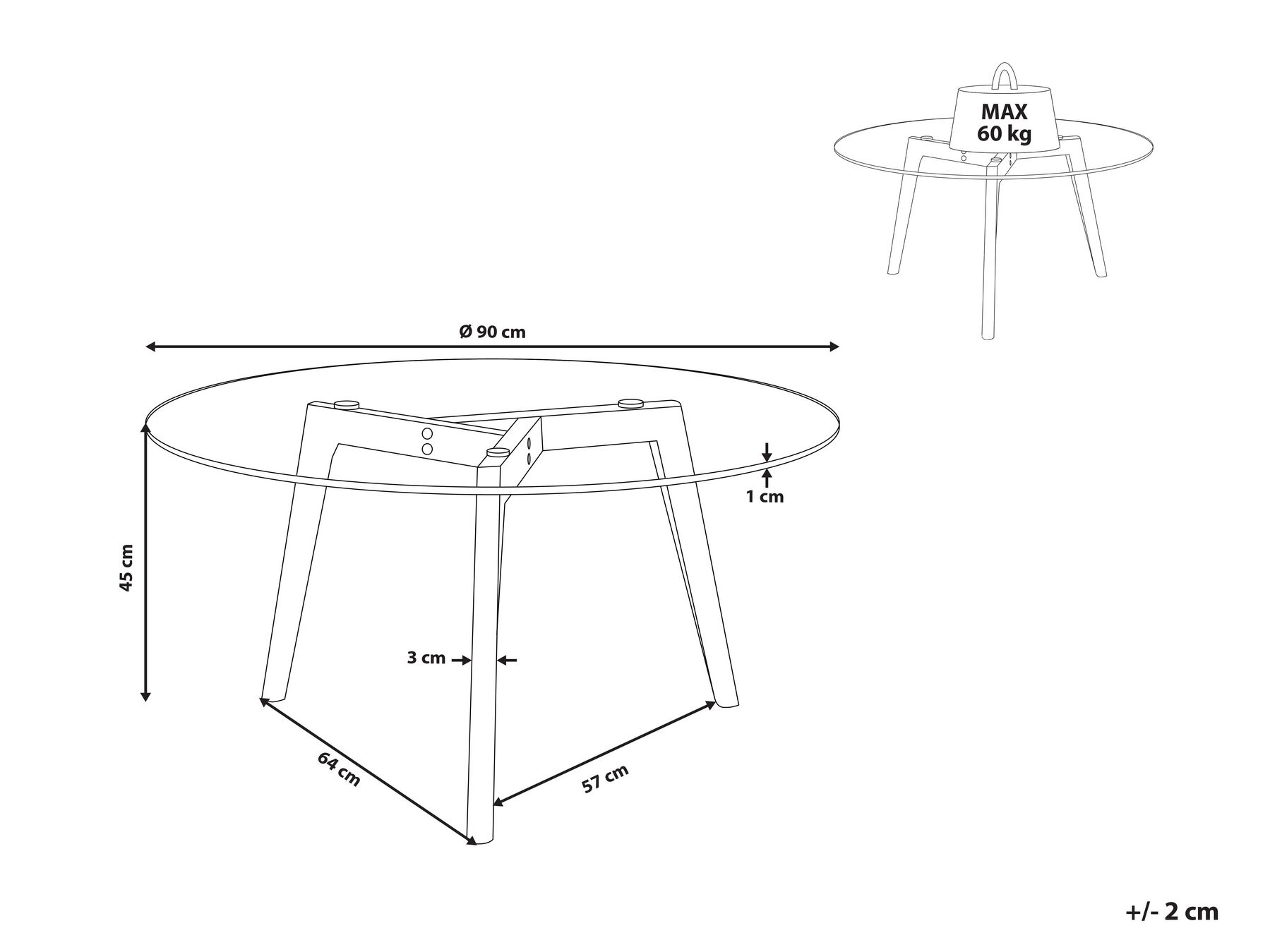 Coffee Table MINNESOTA Glass Transparent_745241