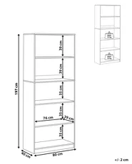 Bokhylla med 5 hyllor ZEHNA 197 cm Svart_1026439
