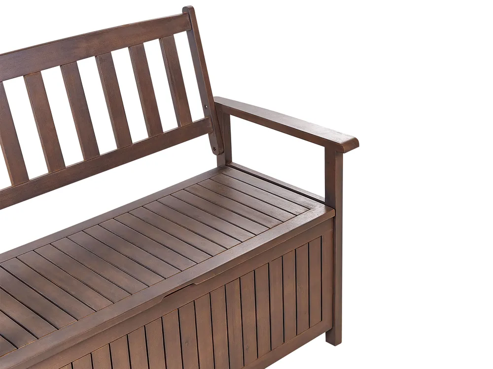 Garden Bench with Cushion SOVANA 120 cm with Storage Acacia Wood Red_882959