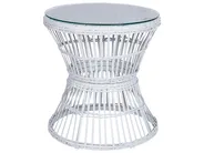 Bistro Set with Cushions MESYNA PE Rattan White_861787