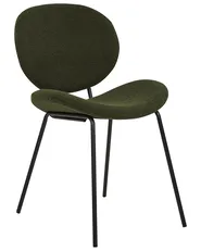 Set med 2 matstolar LUANA Bouclé Mörkgrön_873693