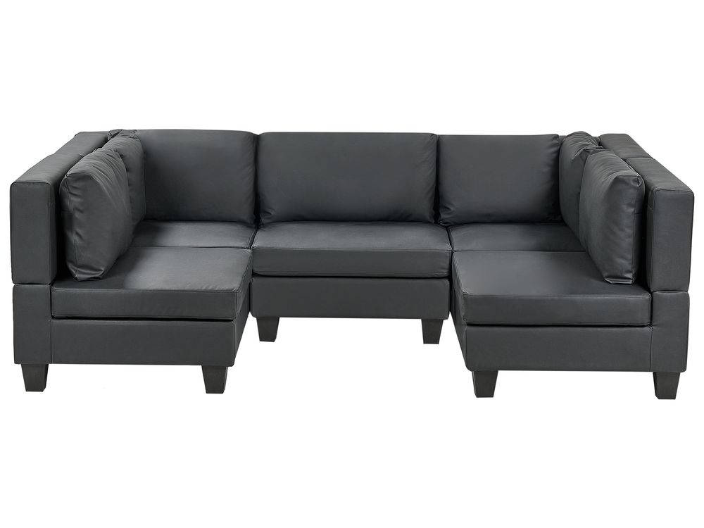 Modulär U-formad soffa 5-sits UNSTAD Konstläder Svart