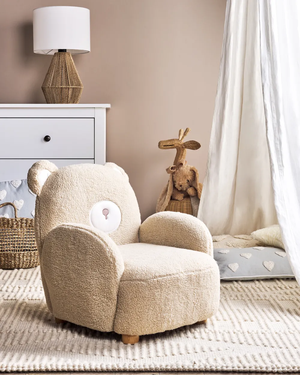Kids Armchair Teddy Bear BOO Boucle Beige