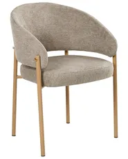 Set of 2 Dining Chairs ZANE Fabric Taupe_1042464