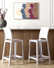 Set of 2 Bar Chairs WELLINGTON White_884218