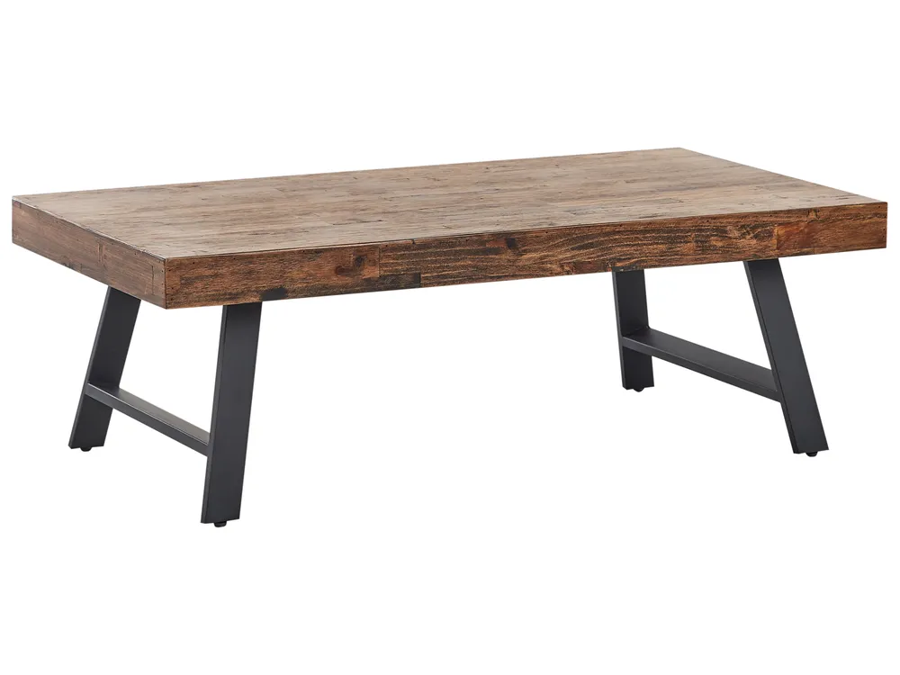 Coffee Table WARTON Pine Wood Dark Brown