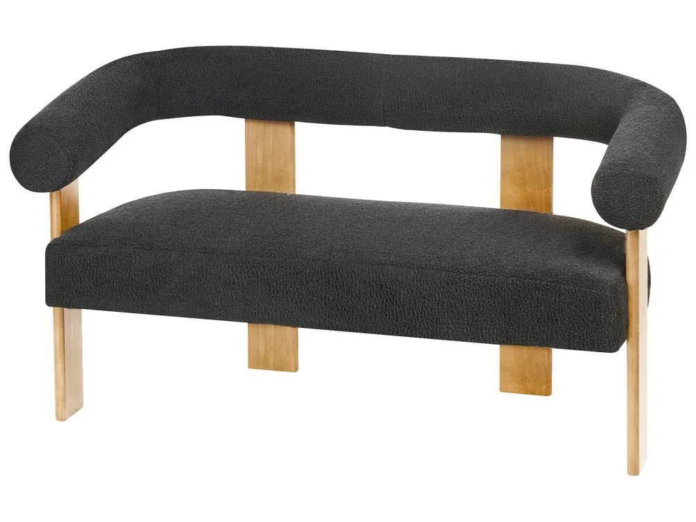 Sofa 2 Seater ILBRO Boucle Black/ Light Brown_984912