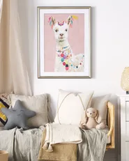 Framed Wall Print BALALA 60 x 80 cm Animal Motif Pink_784381