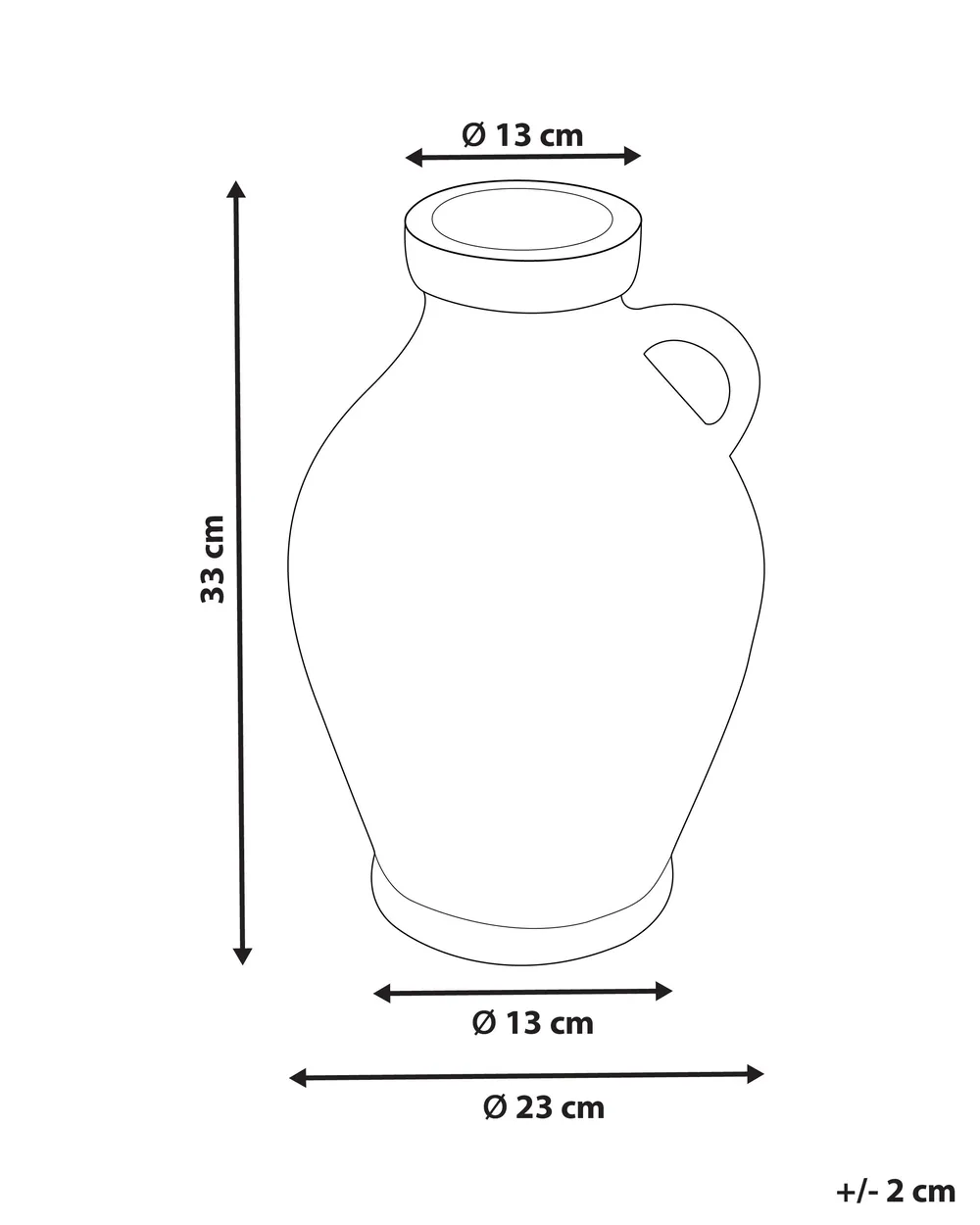 Decorative Vase MASSALIA 33 cm Ceramic White_850307
