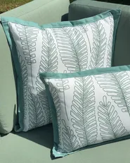 Set of 2 Outdoor Cushions MEADOW Plant Pattern 45 x 45 cm Green_1012647