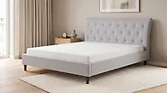 Bed Fabric SAVERNE 160 x 200 cm (EU King Size) Light Grey_1182304
