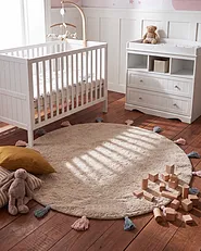 Barneteppe KODINHI  Beige ø 120 cm Bomull_1155061