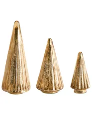 Set med 3 figuriner OYEREN 21/29/37 cm Julgran Guld_1029998